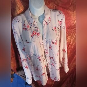 Candie's Pink and White Floral Blouse